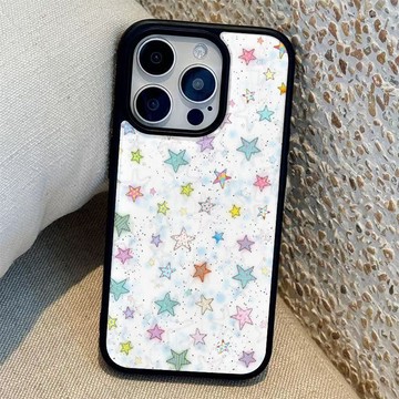 ✨iPhone手機殼✨彩色星星適用蘋果17promax手機殼iPhone16膚感15/14/13水凝殼12女