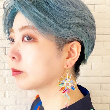 【訂製生產】附有風箏圖案的煙火耳環 / 繽紛款