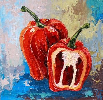 红辣椒画 厨房原创艺术 蔬菜艺术品 静物墙饰