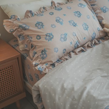 勿忘我【100%精梳棉/40s】花邊枕套▮薄床包/被套/兩用被 台灣製