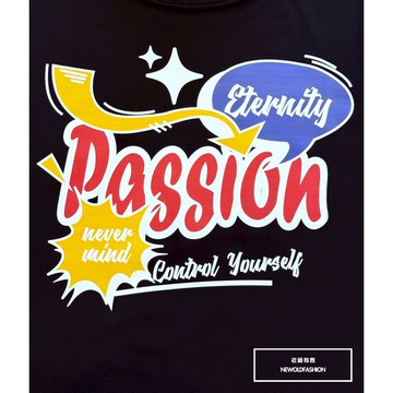 『老爺有喜』重磅Passion符號短T(NOF25038162)-黑