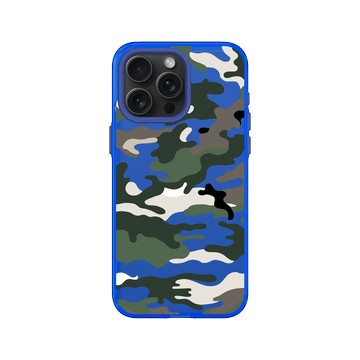 iPhone 15 Pro Max Clear 激光藍 - Camouflage / 迷彩 - 復古迷彩