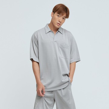 REBOOT-甦活古巴領套頭上衣(中性) - 合金灰