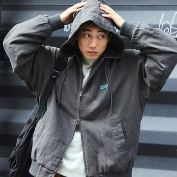 FREAK'S STORE 經典美式休閒 寬鬆版型 復古工藝拉鍊 連帽鴨絨夾克 / 絎縫加棉【限量】