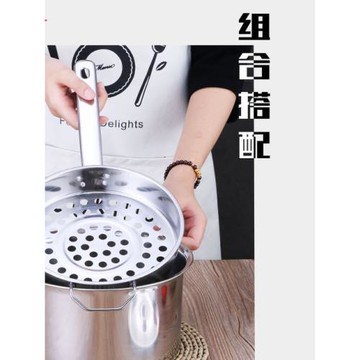 不銹鋼大孔涼蝦漏勺家用疙瘩湯制作工具涼魚專用漏瓢漏盆面漏神器