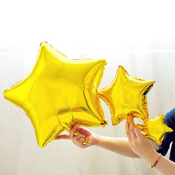 10寸5寸鋁膜五角星鋁箔星星氣球 兒童生日裝飾 婚禮婚房開業布置