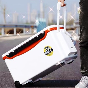 黑坑大物聚氨酯發泡海釣帶拉桿帶輪子超硬可坐加厚漁具保溫釣魚箱