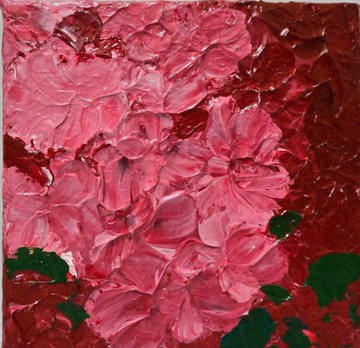 壓克力畫/丙烯藝術/原創手繪【粉柔綻放】20×20裝飾掛畫