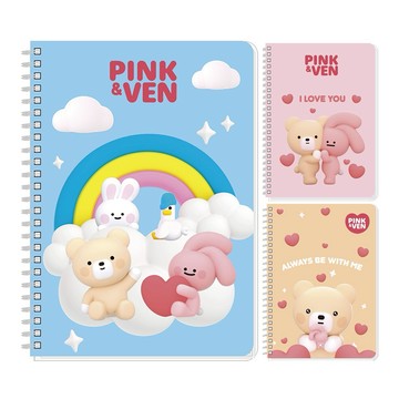 PINK&VEN銀箔25K線圈筆記(款式隨機出貨)