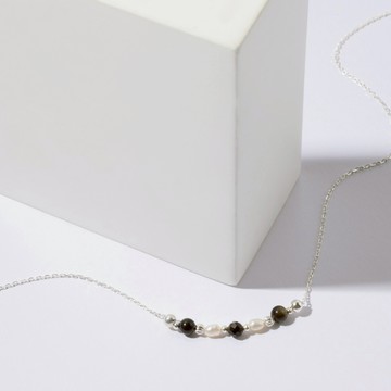 【SPANCONNY】曙光 | 金曜石 珍珠 S925純銀 | 天然水晶項鍊