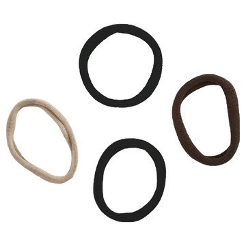 彈力髮束 - 直徑4cm 尼龍材質  黑色 + 春天色 + 奶咖色