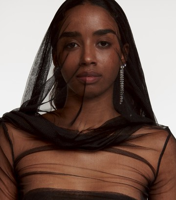 Christopher Esber Sheer off-the-shoulder silk top