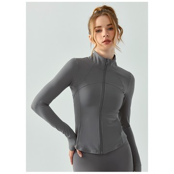 拉鍊款運動服外套女立領秋冬緊身顯瘦跑步訓練瑜伽健身服長袖上衣