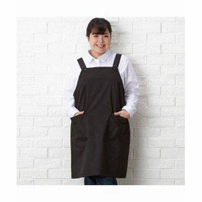 エプロン 大きいサイズ レディース L～LL 相当/ 3L～4L 相当 シンプル ワーク ネイビー/ベージュ/黒 制服 仕事 キッチン 台所 厨房 調理 