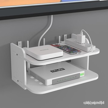 🔥熱賣好物🔥優選路由器放置架wifi機頂盒架收納盒墻上放置物架客廳電視免打孔壁掛