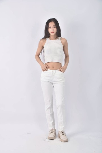 (L) red valentino修身白色長褲