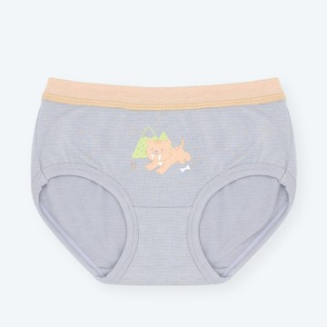 【minihope美好的親子生活】女童三角褲(白竹炭)-劍齒虎