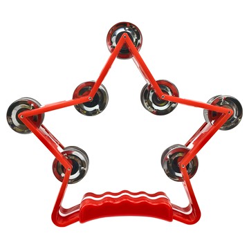 奧福打擊樂器 KTV伴奏 星型手搖鈴 雙排鈴 紅色 兒童早教益智音樂玩具  1個