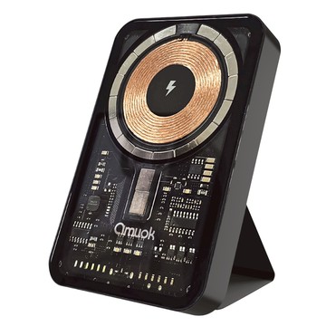 amuok 艾默克 Magsafe 工業風磁吸行動電源 5000mAh 15W 急速無線充  BS-L5K  黑色