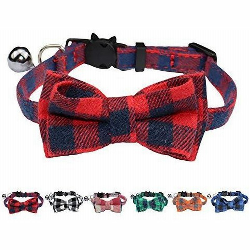 Wdpaws猫首輪 鈴付き ねこ首輪 子猫 ペット首輪 犬用首輪 猫用首輪 調節可能 可愛い 蝶結び付き チェック柄 １本 通販 Lineポイント最大get Lineショッピング