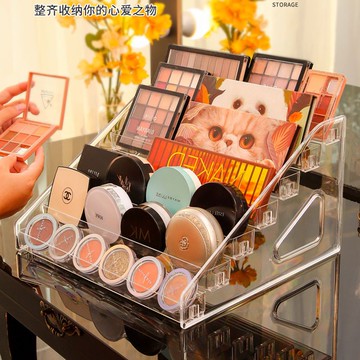 眼影盤收納盒氣墊粉餅展示架子整理桌面美甲口紅彩妝化妝品置物架 py6172