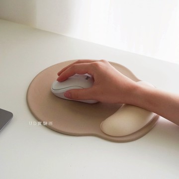 UDlab｜ 軟綿綿護腕滑鼠墊｜2色可選 米 灰｜記憶棉 牛奶絲｜滑鼠墊護腕 手托 滑鼠墊 AM05-001