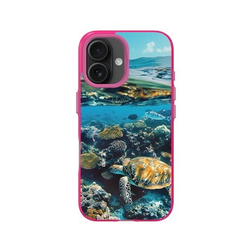 iPhone 16 Clear 粉漾桃 - Ocean Collection: Let's Sea 海洋系列：一路向海 - 海裡見！（大堡礁）