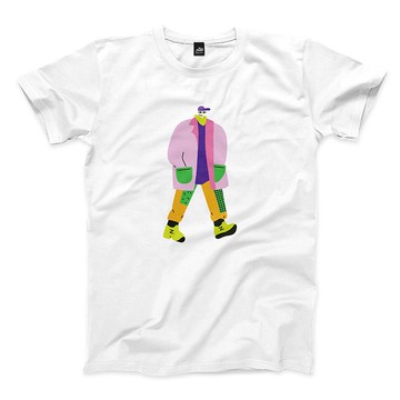 冬日的潮流男子 - 白 - 中性版T恤