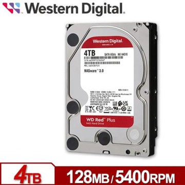 WD 紅標Plus 4TB 3.5吋NAS硬碟 WD40EFZZ(下單再折)