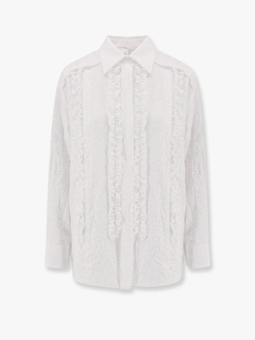 Viscose blend shirt with crinkled effect - NUDE - gender_Woman