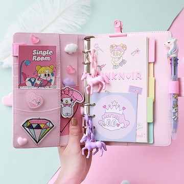 免運/快速出貨 活頁本 手帳本 少女心手帳網紅可愛活頁筆記本子 超萌2021高顏值手賬本套裝禮盒