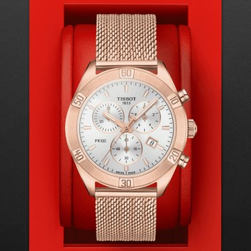 TISSOT天梭 PR100 經典珍珠貝計時腕錶 38mm/T1019173303100