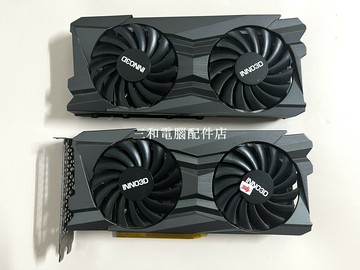 【三和電腦配件店】→映眾RTX3060Ti X2 OC 黑金至尊版顯卡散熱器，雙風扇散熱，帶3個DP+HDMI接口，擋板有銹跡，其它地方橙