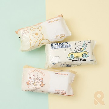 Rfunshop｜80抽乾濕兩用巾 史努比 奇奇蒂蒂 維尼 史迪奇 洗臉巾 卸妝 保養 美容工具 紙巾 WF046