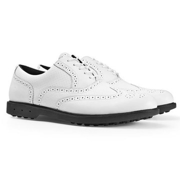 新款高爾夫球鞋男英倫風防水防滑透氣男鞋柔軟耐磨休閑運動鞋白色