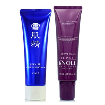 KOSE 高絲 雪肌精淨透洗顏霜130g +史蒂芬諾爾 沙龍質感頭皮紓活調理精華乳145g(正統公司貨)