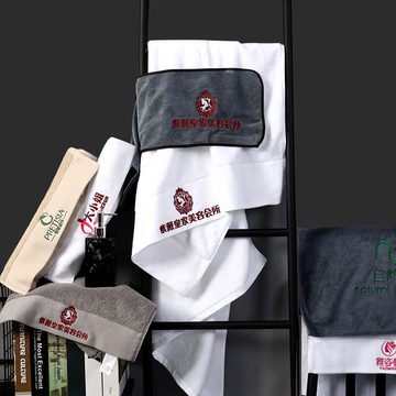 美容院專用浴裙大白毛巾純棉浴巾三件套裝定制印logo繡字包頭巾