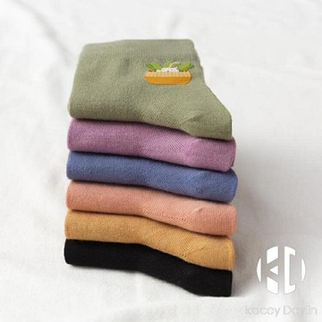 襪子女士中筒襪春夏季春秋款可愛日系純棉中全棉長筒長襪【聚物優品】