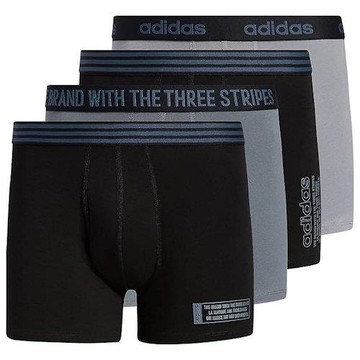 Adidas 2024男時尚彈力黑灰色四角修飾內著混搭4件組(預購)