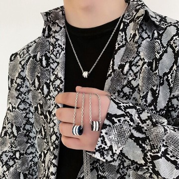 小眾品牌小蠻腰轉運珠鈦鋼項鏈男士潮網紅吊墜嘻哈鎖骨鏈女毛衣鏈