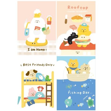 有吉合作社 隨身車線筆記本B-回家/屋頂/睡覺/釣魚