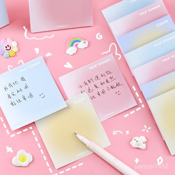 🔥桃園有貨🔥ins風夏日色彩黃光暈便簽貼學生手帳貼 簡約漸變可粘便利貼批髮 5IIS