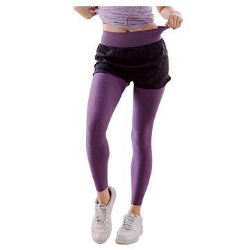 CHEAUCHI 巧奇 石墨烯彈力輕塑褲  一體成形  吸濕排汗  透氣快乾  視覺顯瘦  L/XL  黑色 + 梅果紫