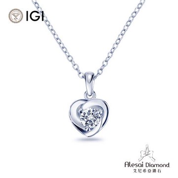 Alesai 艾尼希亞鑽石 IGI 30分 D/VS1 愛心鑽石項鍊 3EX+IDEAL 車工 培育鑽石