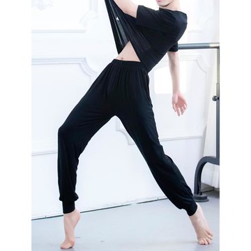 舞蹈褲男練功燈籠褲莫代爾舞蹈服練功服裝古典舞蘿卜褲中國舞黑色