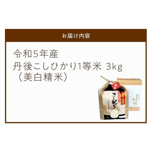 ふるさと納税 京都府 京丹後市 令和5年産 新米 美白精米 丹後こしひかり 3kg 1等米