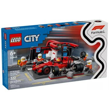 [樂享積木] LEGO 60443 F1 維修站、維修人員和 Ferrari 汽車 城市系列