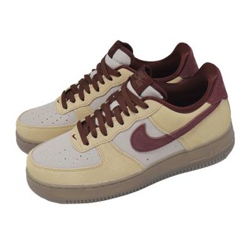 Nike 休閒鞋 Air Force 1 07 PRM 男鞋 棕 紅 AF1 麂皮 IQ3408-286