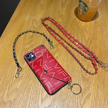 適用三星A42手機殼高級感小眾Galaxy新款A52皮質零錢包網紅A72奢華A50鏈條掛繩A51全包防摔A22手提斜挎5G卡套