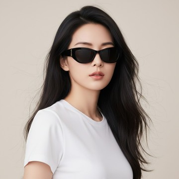 【GUCCI 古馳】貓眼膠框太陽眼鏡(GG2044SA-001)